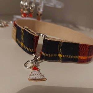 Dog Collar, ID Collar, Christmas Edition, Tartan Print Collar, Pet ID Collar