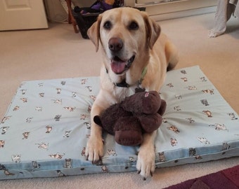 Custom Fit Dog Bed Cover: Organic Cotton, Waterproof Base