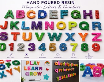 Custom Magnetic Resin Uppercase/Lowercase Letters Alphabet & Numbers