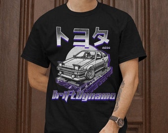 Classic Car Enthusiast Apparel Japanese Drift Car Graphic T-shirt