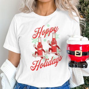 Hoppy Holidays t-shirt, Christmas shirt, Christmas gift, Stockings gift, Beer shirt, Alcohol shirt, Alcohol gift, Drinking shirt, Santa tee