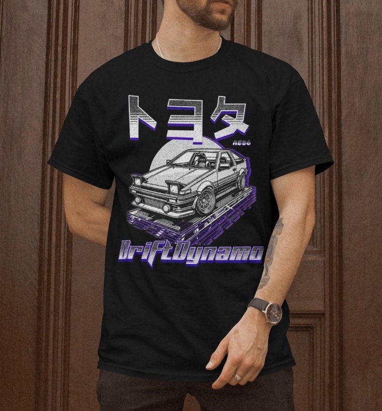 Classic Car Enthusiast Apparel Japanese Drift Car Graphic T-shirt