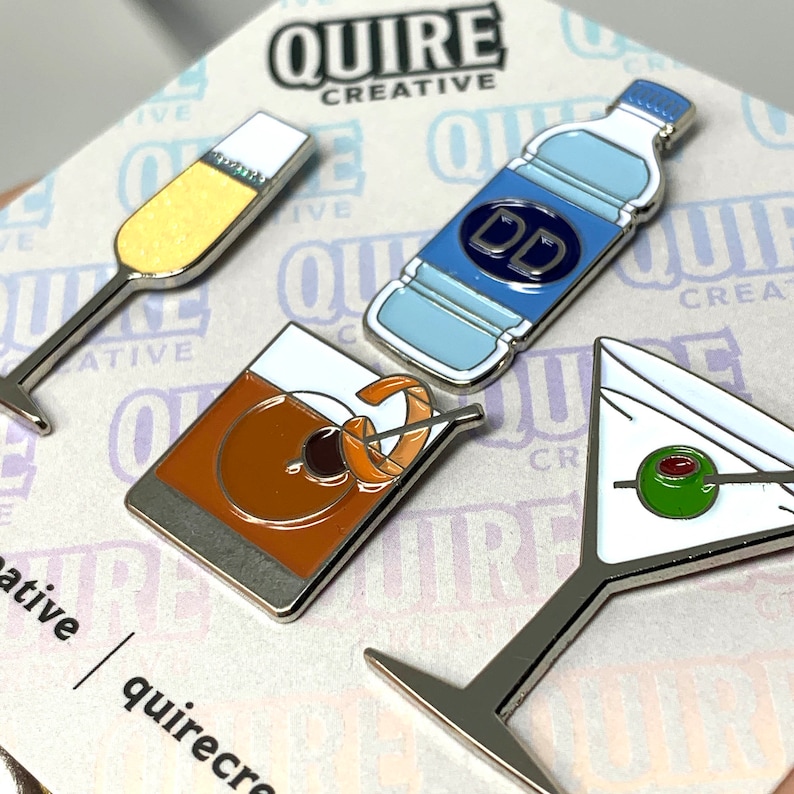 Pin Set Cocktail Martini Cocktail - Enamel Pin - Etsy
