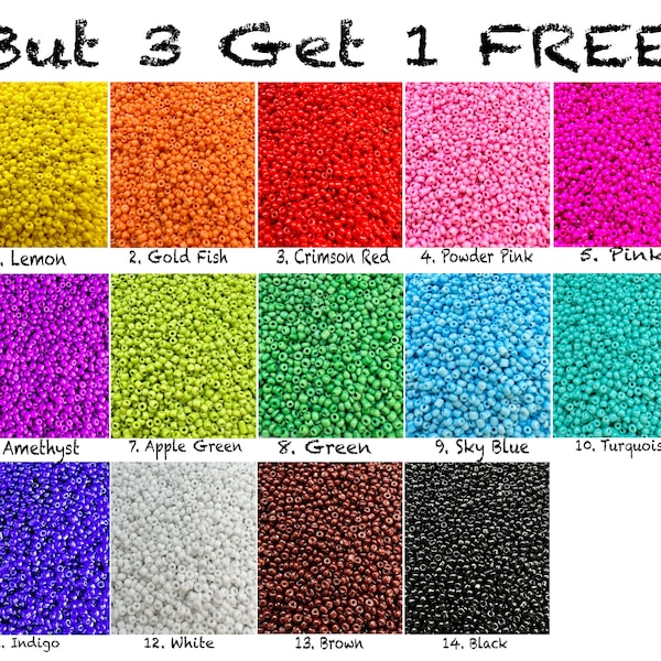 2MM Glass Seed Beads 50Gram 11/0 Jewellery Craft Making Bracelet UK Stock