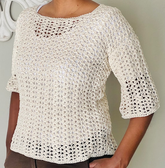 Crochet Easy Lace Top - Etsy