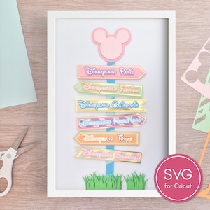 Modèle de découpe de papier inspiré des parcs à thème magiques. Fichier SVG et pdf avec description.