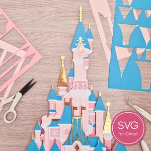 Plantilla de papel detallada inspirada en el Castillo Mágico de París. Archivo SVG y PDF con descripción.