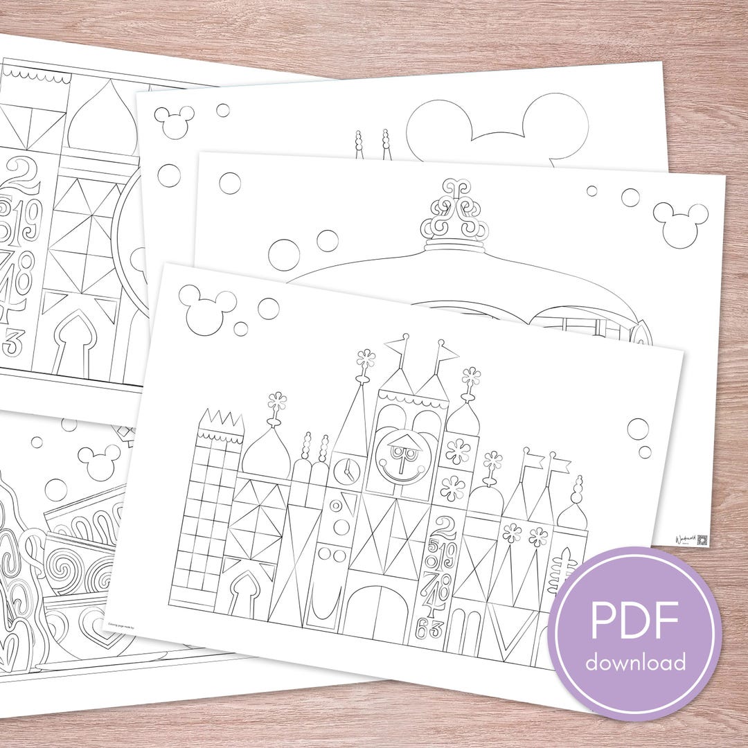 Printable PDF - Coloring Pages Magical Attractions Mix. - Etsy