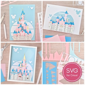 NOVITÀ*** Pacchetto Magical Castles Classic Paris, California, Florida modelli di carta ritagliati. File SVG e PDF con descrizione.