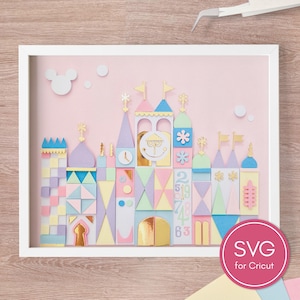 Modello di carta ritagliata per il piccolo mondo di Magical Attraction. File SVG e PDF con descrizione.