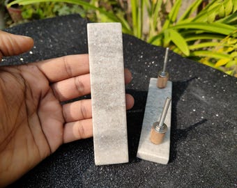 Elegant Beige Marble Stone Drawer Pulls: Artisan Cabinet Handles