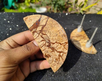 Bidasar Marble Cabinet Handle: Half Moon Dresser Drawer Pull