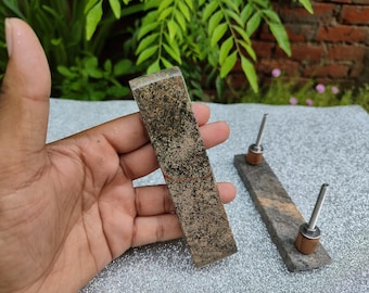 Brown Bidasar Marble Drawer Pulls: Elegant Stone Cabinet Handles
