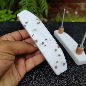 Set of Elegant Epoxy Resin Terrazzo Style White Stone Marble Drawer Pulls, cabinet, Dresser, Pulls and Handles, Marble Door Handles Or Knobs