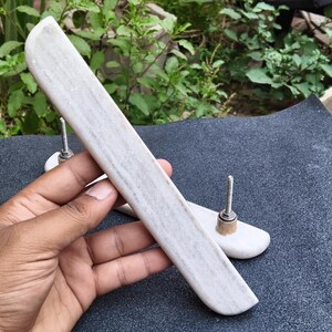 Beige Marble Large Drawer Pulls: Elegant Stone Cabinet Handles