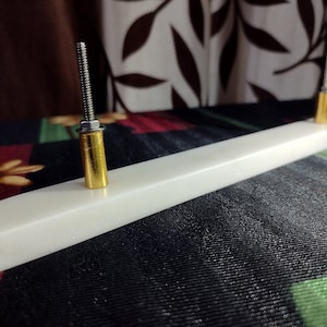 White Marble Drawer Pull: Curved Cabinet Handle, Dresser Knob (11.81&quot;)