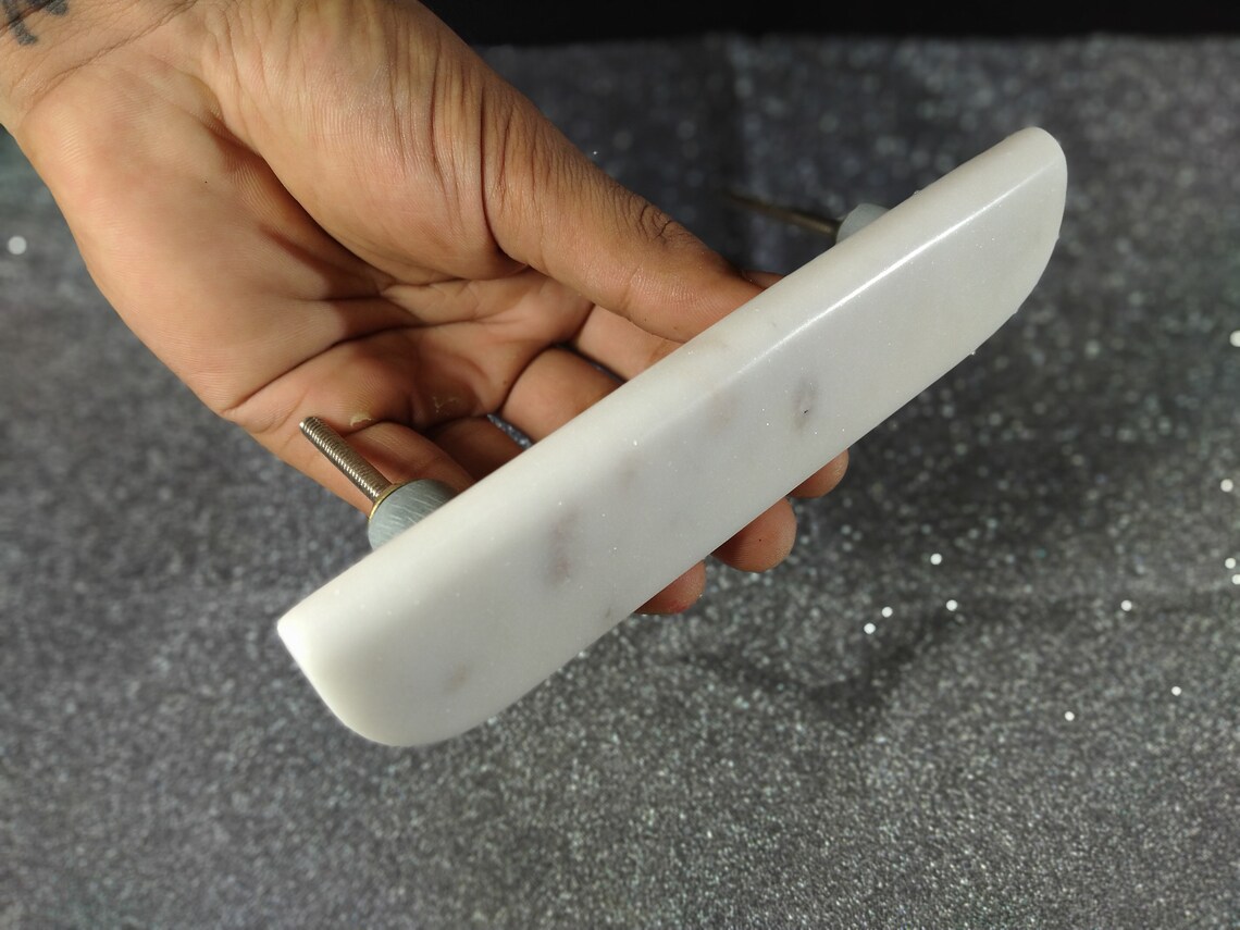 Beautiful White Marble Black Marble Drawer Pulls Etsy