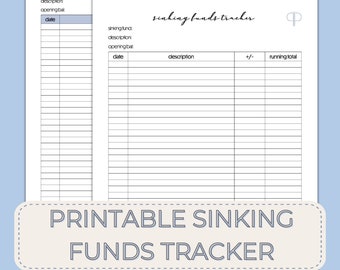Druckbare Sinking Funds Tracker, Finanzplanung, Budgetierung, Einsparungen Tracker, SOFORTIGER DOWNLOAD