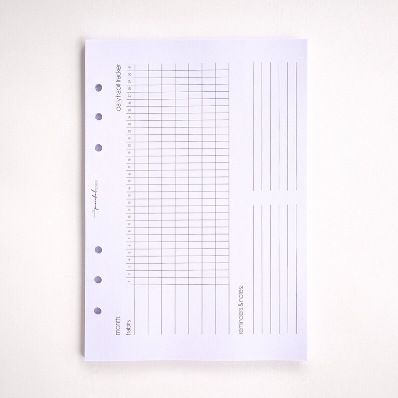 A5 Daily Habit Tracker Planner Inserts Pack of 30 Undated Includes ...