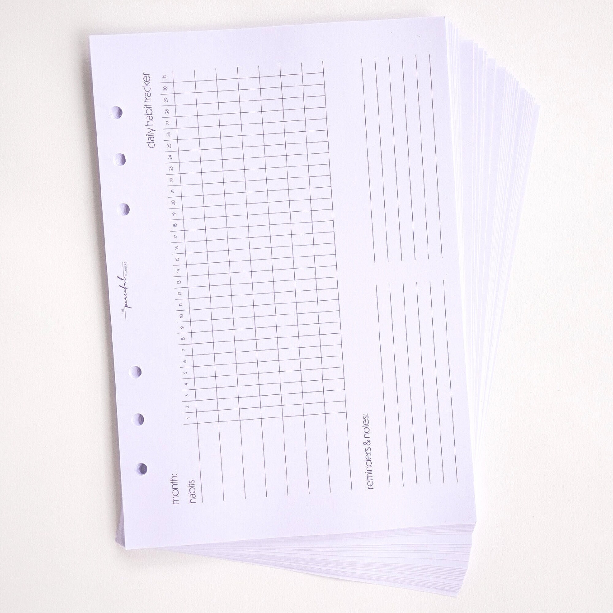 A5 Daily Habit Tracker Planner Inserts Pack of 30 Undated Includes ...