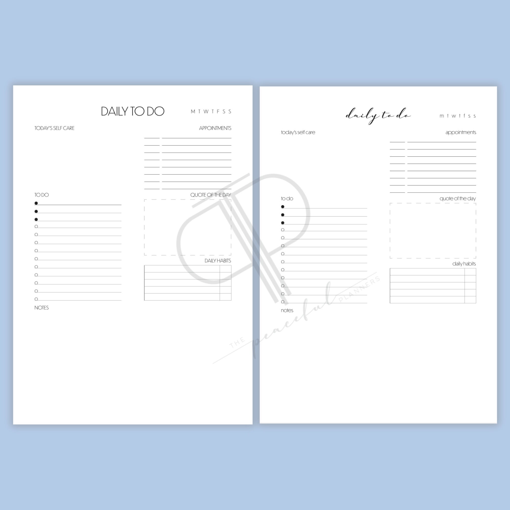 Printable Daily to Do List Daily Task Organizer Daily Habit - Etsy