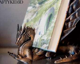 Book Wyrm Display (Book & Tablet Version + Bonus Model) DIGITAL FILE- STL and .3mf