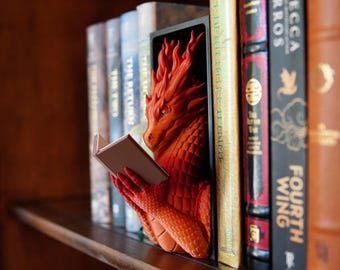 Flamewing Dragon Reader Book Nook DIGITAAL BESTAND: STL en .3mf