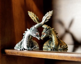 Twin Flame Dragon Book Display DIGITAL FILE- STL and .3mf