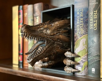 Bokhörna och väggmonterad version av Dragon Awakening DIGITAL FIL - STL och .3mf