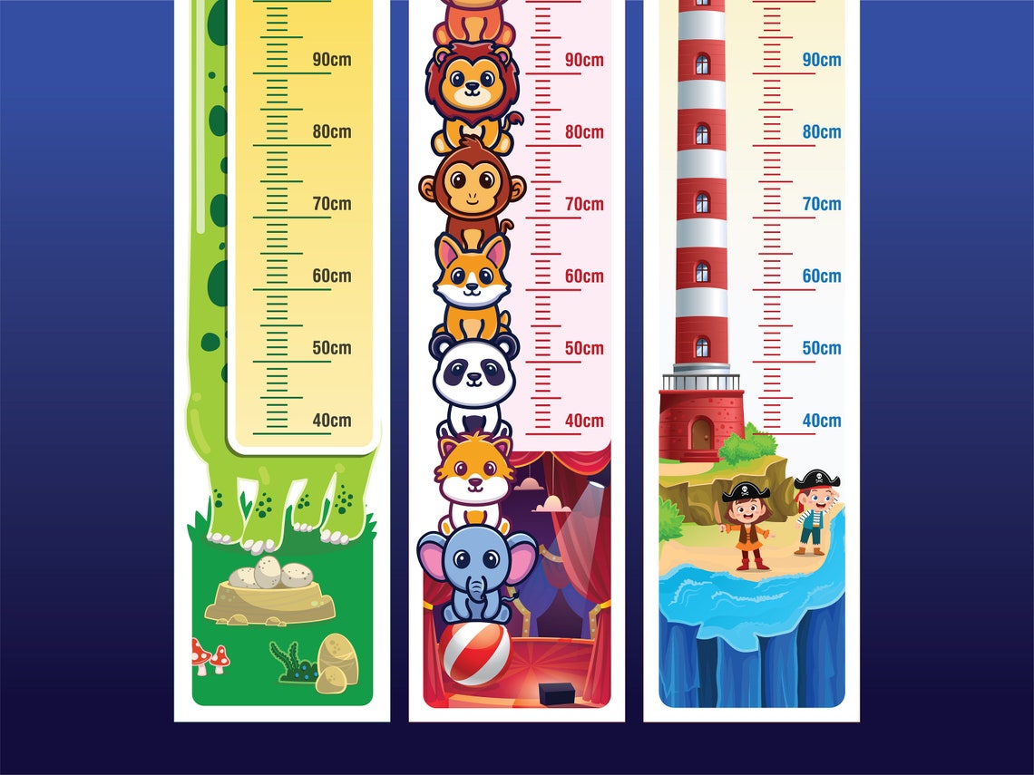 Kid Height Chart 5 Pattern Bundles, Height Growth Chart for Children ...