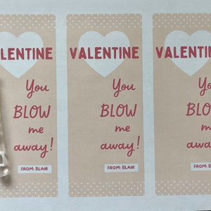 Valentine Tags - You Blow Me Away!