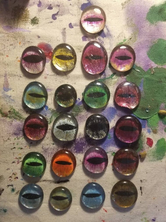 Handpainted Glass Dragon Eyes Etsy