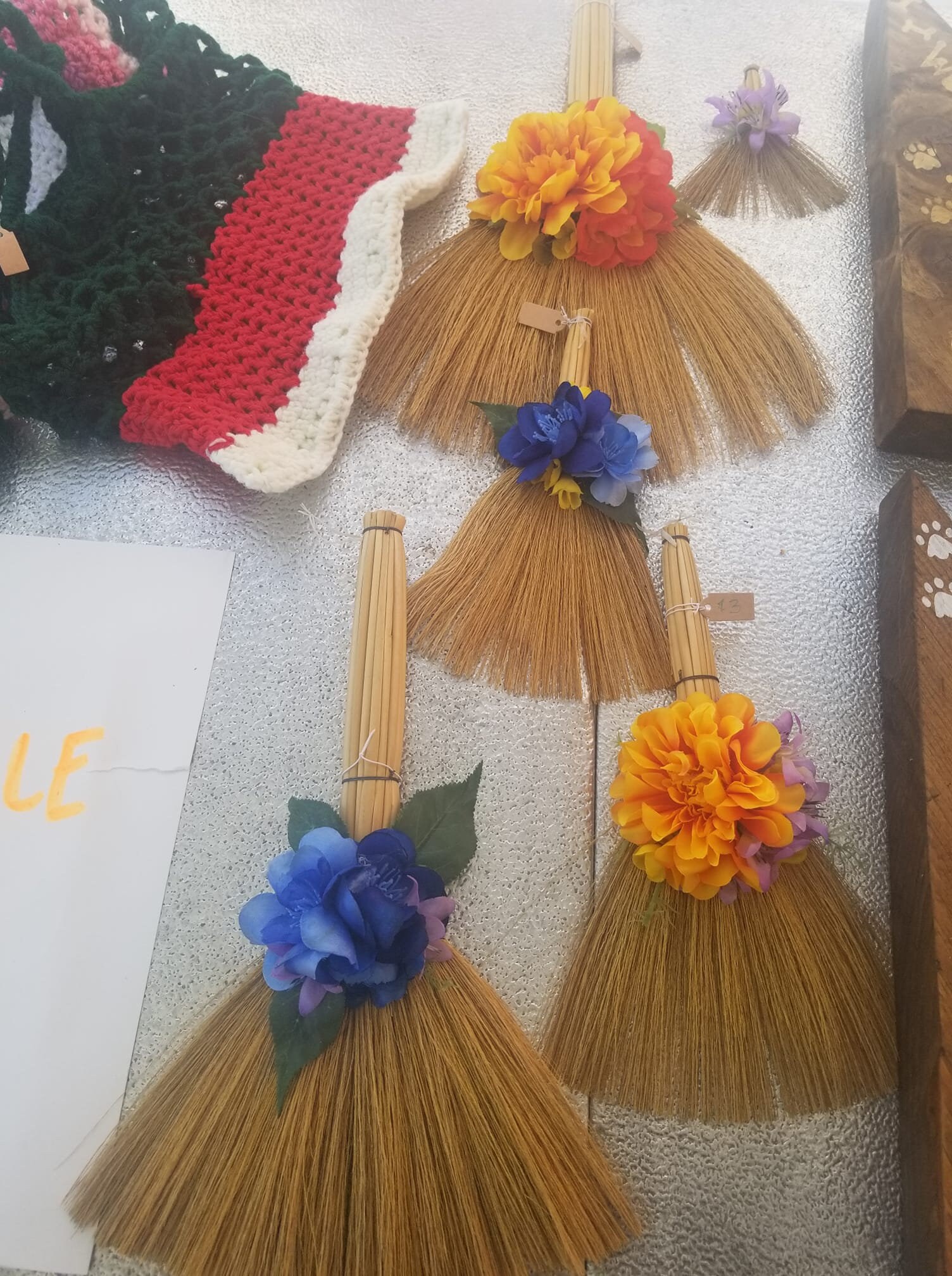 Decorative Floral Brooms Etsy