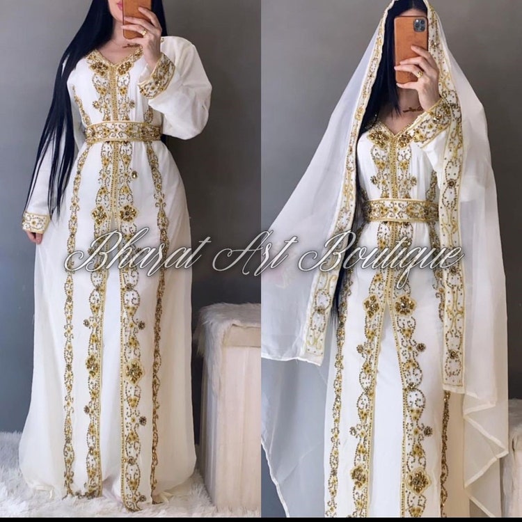 VENDITA!! Marocchino New Royal Islamico Moderno Elegante Dubai caftano Arabo Party Wear Beach Kaftan Farasha Maxi Floor Length Takshita Wear Abiti