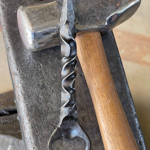 Hand Forged Waterfall Twist Bottle Opener | Rustic Blacksmith Beer Opener | Hand Forged Iron | Groomsmen gift | Fathers Day gift