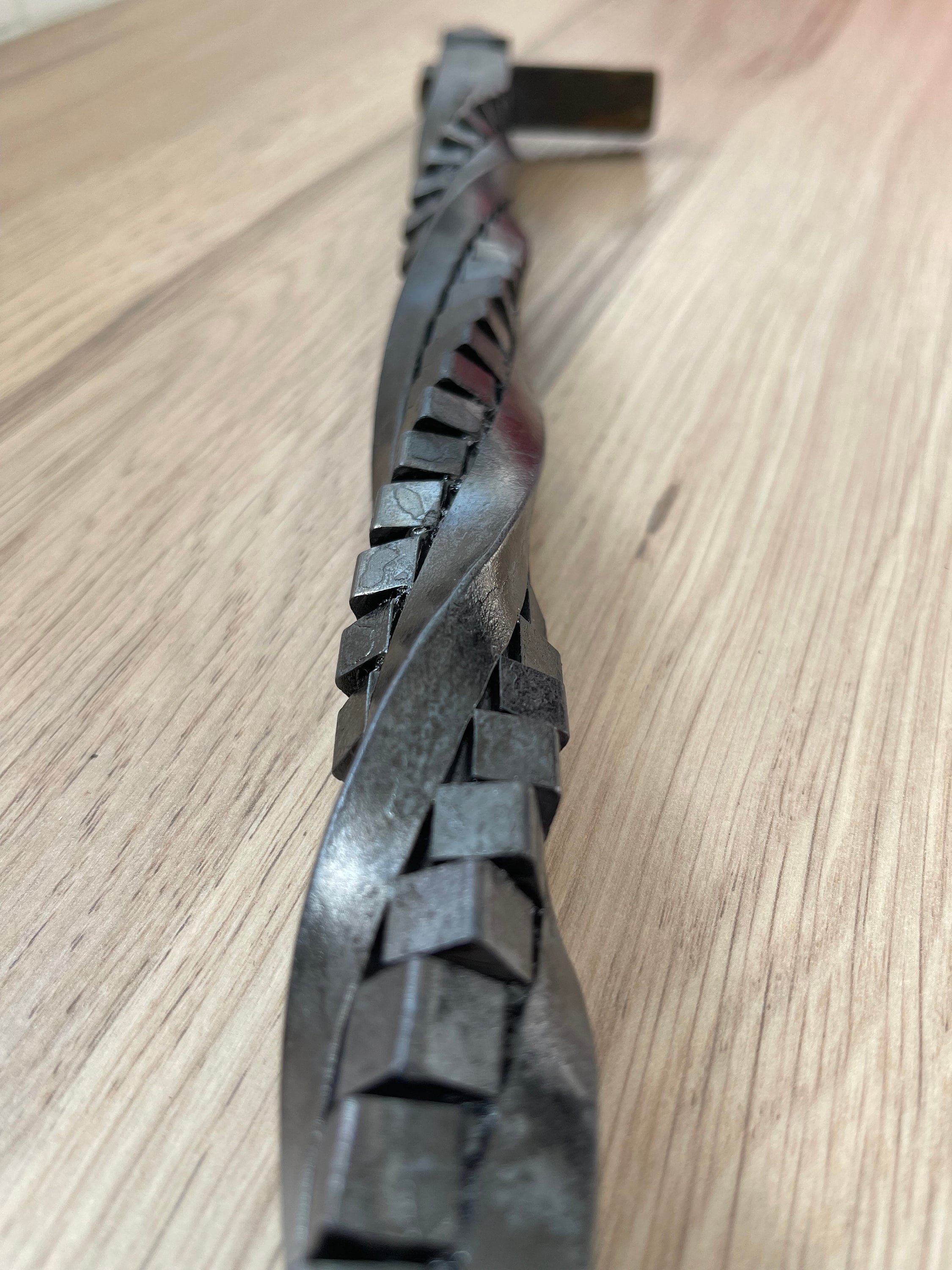Large Hand Forged Rubik Twist Handle - Blacksmith Rustic Medieval ...