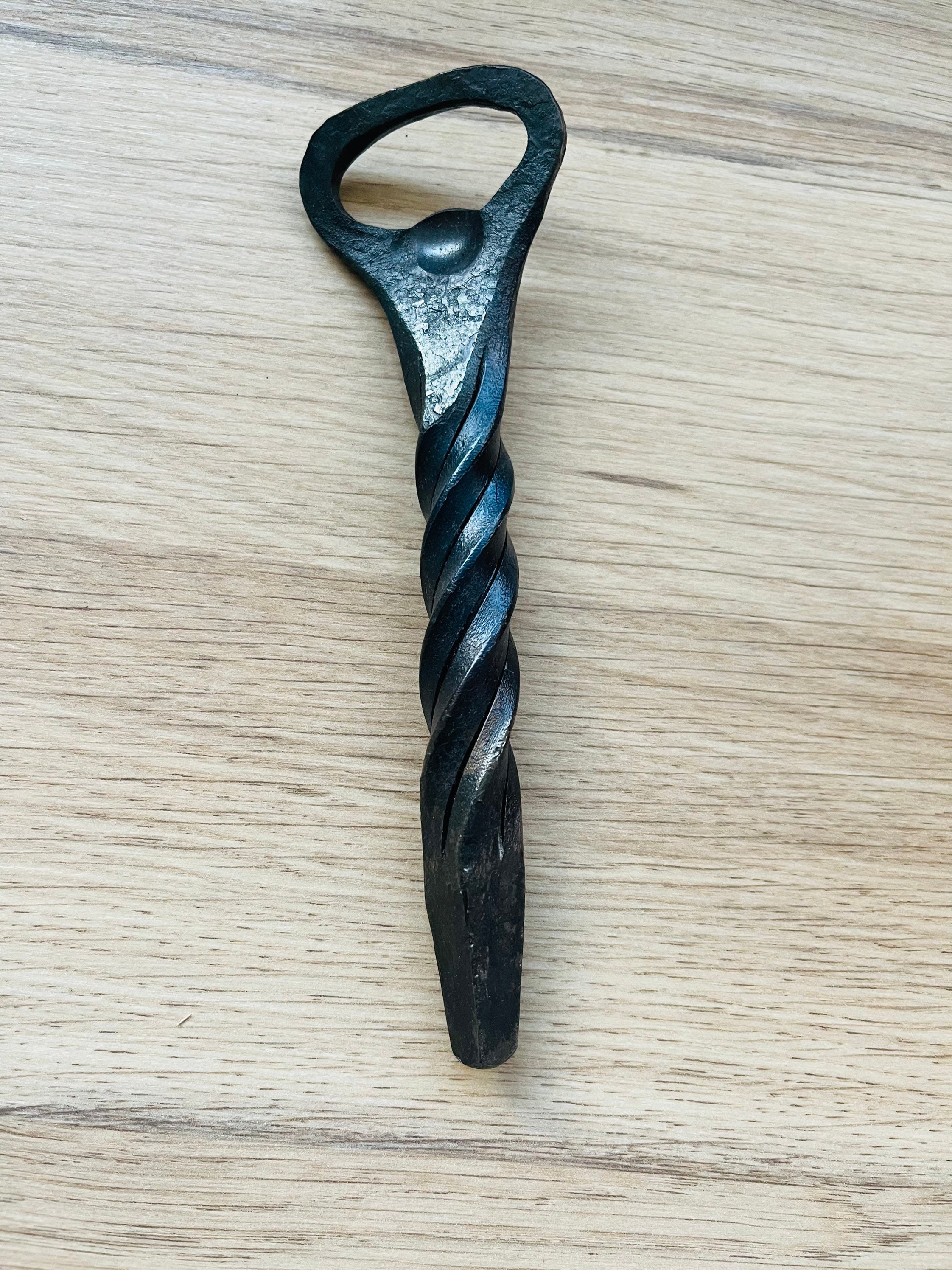 Hand Split Twist Bottle Opener Rustic Blacksmith Beer Etsy