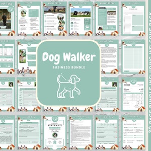 Formularios comerciales para pasear perros. Formularios comerciales de paseadores de perros. Consentimiento para pasear perros. Contrato de convenio de paseador de perros. Boleta de calificaciones para pasear perros