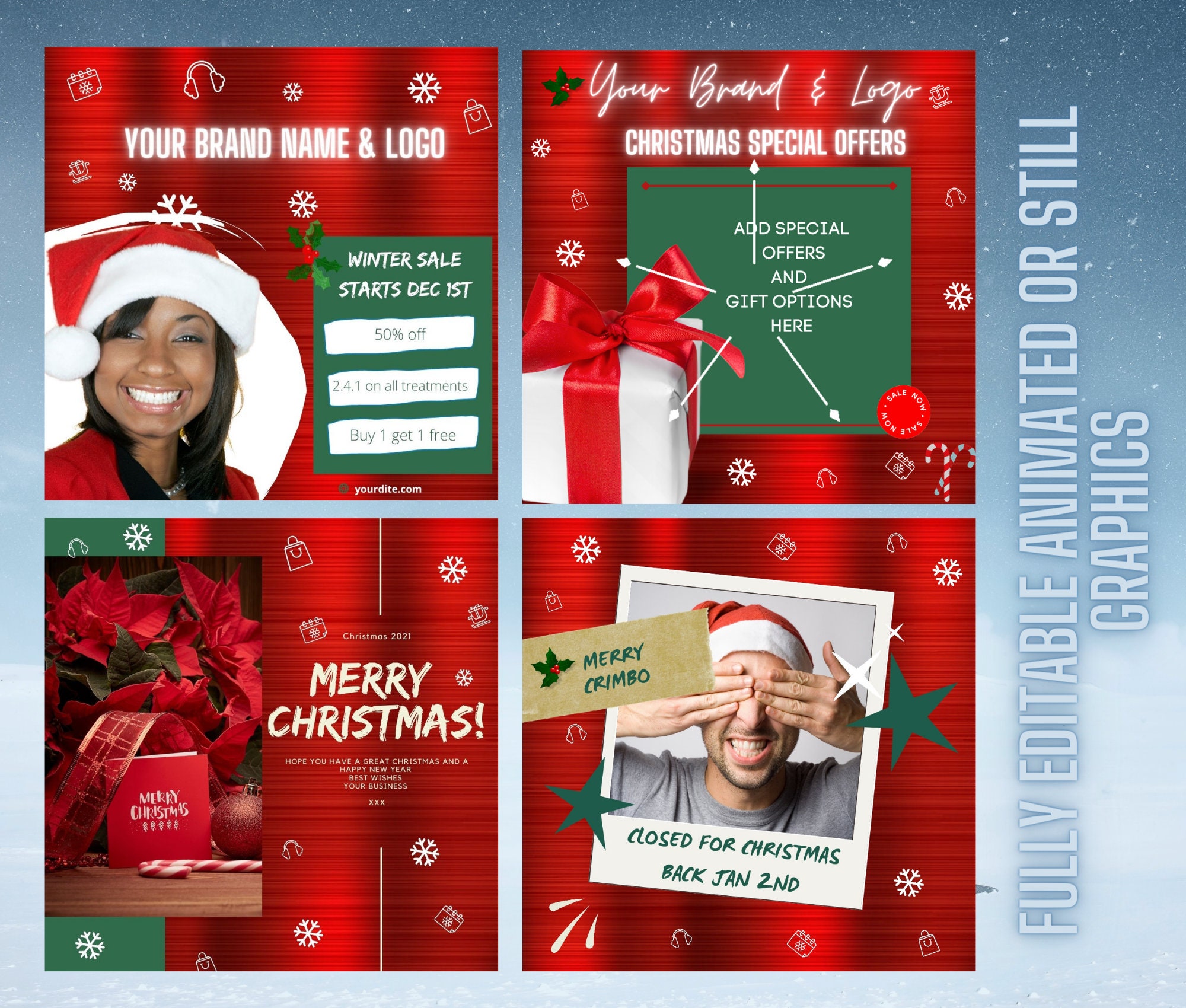 Christmas Flyer Animated Template DIY Premade Social Media - Etsy Christmas Flyer Animated Template DIY Premade Social Media - Etsy