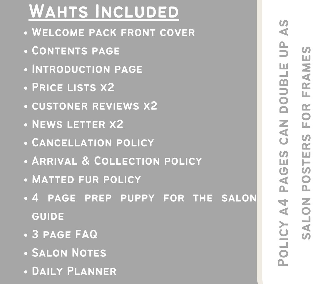 Dog Grooming Business Forms. Mega Bundle of Dog Salon Terms and ...