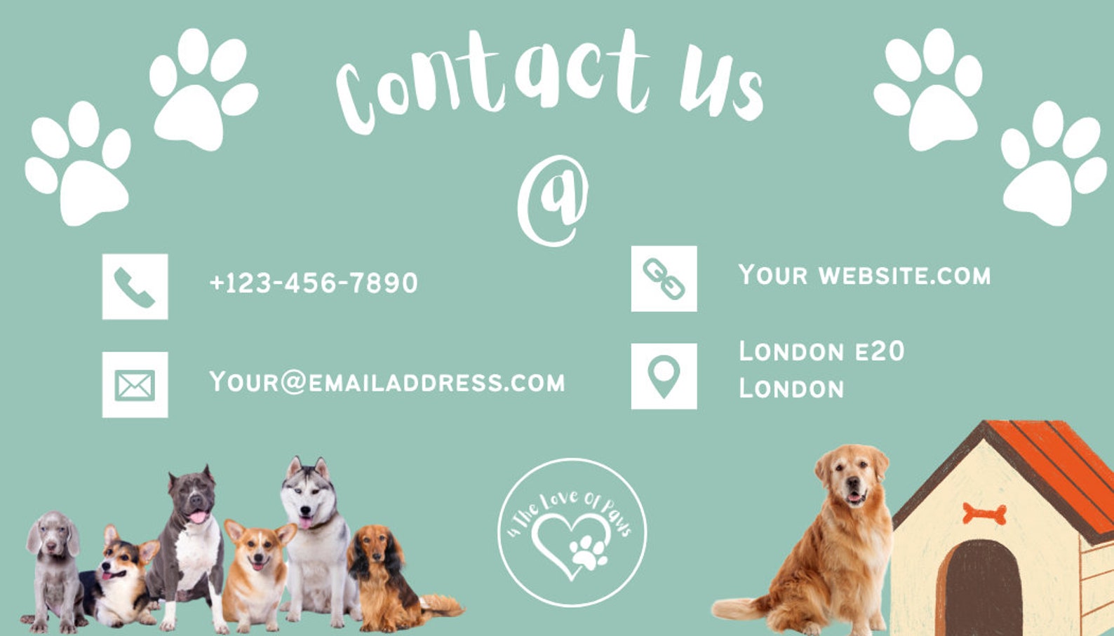 Dog Grooming Business Card. Dog Salon Appointment Card. Dog Etsy