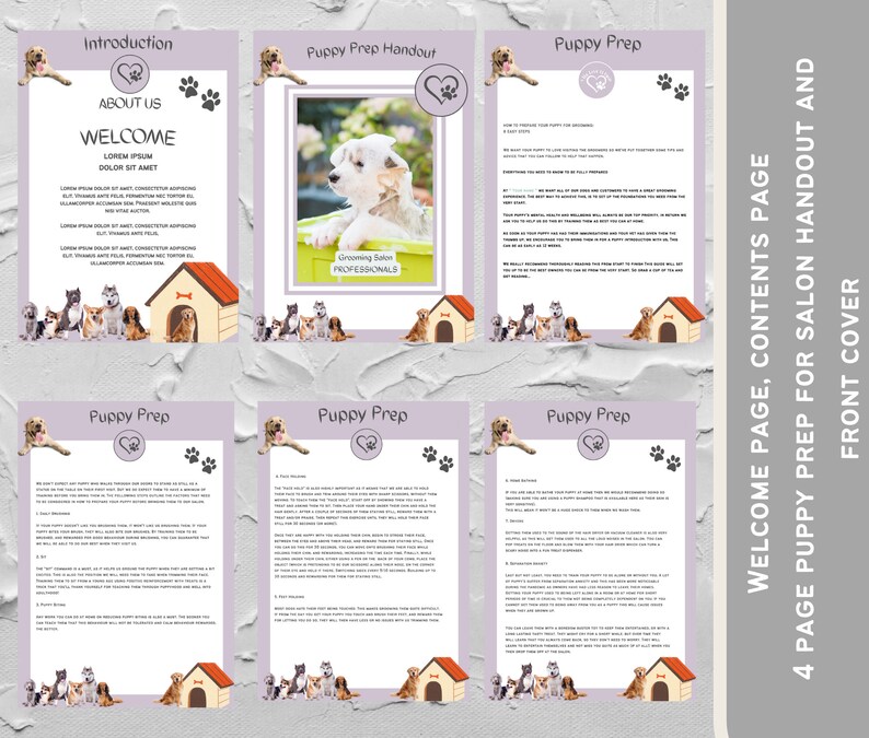 Dog Grooming Salon Pack. Dog Grooming Business Forms. Dog Salon