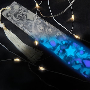 Glow-in-the-dark Starry Night Resin Bookmark