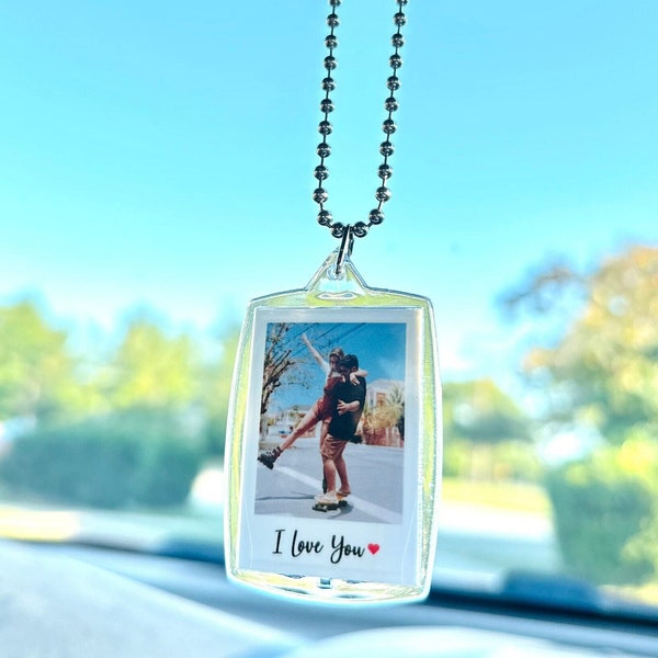 Personalized Photo Car Ornament, Custom Car Hanging, Customized Car Ornament, First Car Gift, New Driver Gift, Car Charm Gift, Birthday Gift