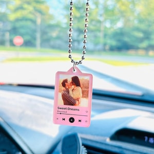 Personalized Car Ornament, Custom Car Charm, Car Hanging, Car Mirror Decoration, Photo Song Car Ornament, Favorite Song Christmas Gift