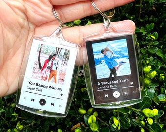 Personalized Song Keychain, Custom Music Keychain, Custom Anniversary Gift, Mother's Day Gift, Father's Day Gift, Custom Christmas Gift