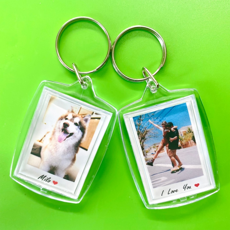 Custom Personalized Photo Keychain Personalized Keychain Etsy