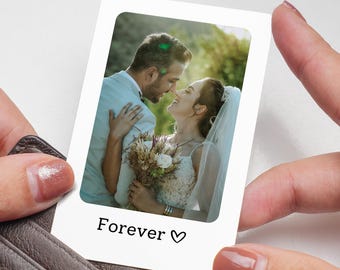 Carta fotografica personalizzata in metallo, carta portafoglio personalizzata, regalo di anniversario, regalo di Natale, regalo per il marito, regalo per lei, carta fotografica in alluminio