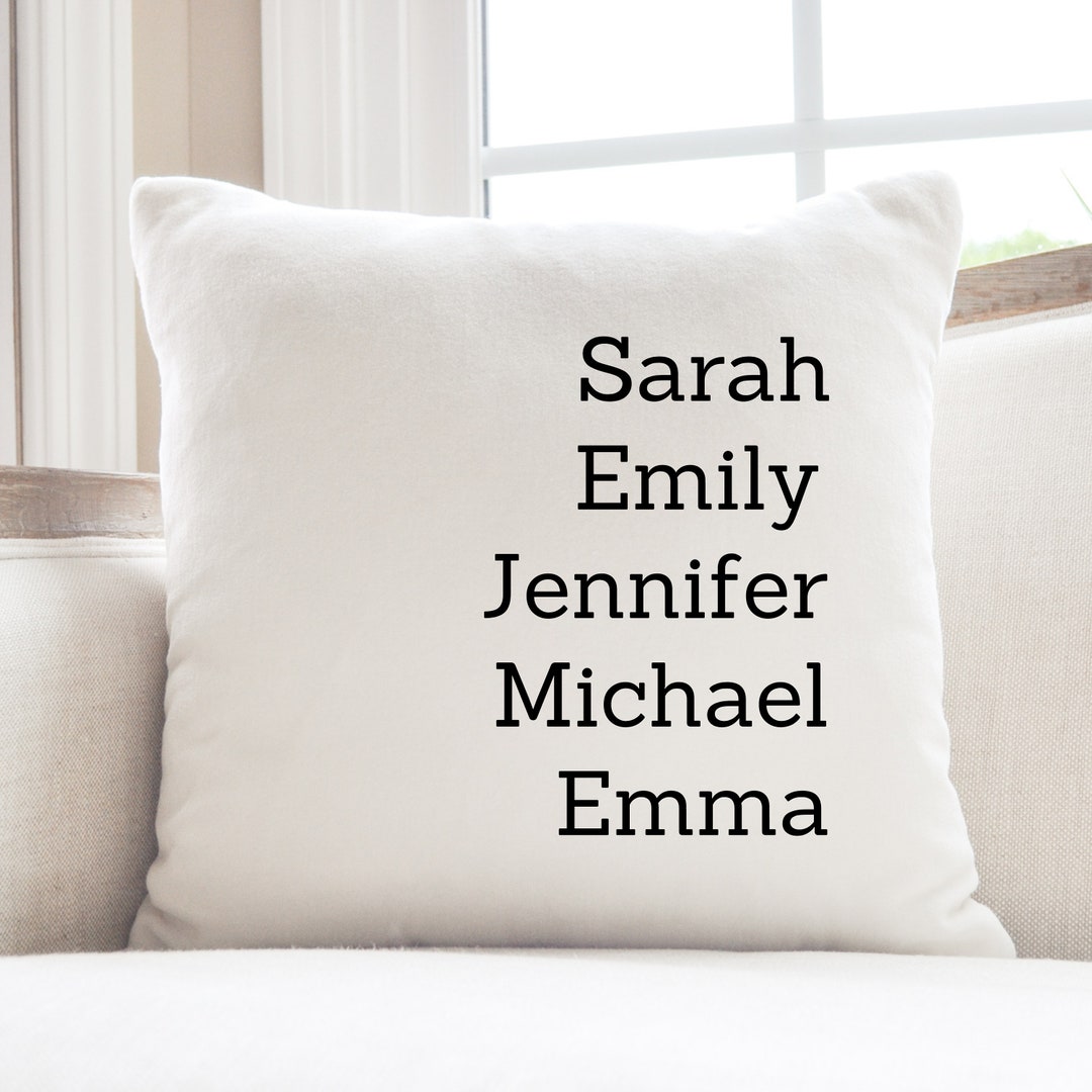 Personalized Family Name Throw Pillow, Customized With Names