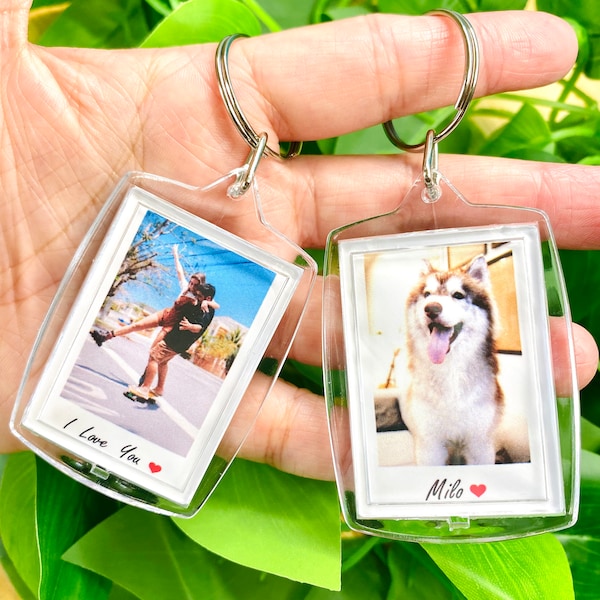Custom Personalized Photo Keychain, Personalized Keychain, Anniversary Gift, Custom Gift, Photo Key Ring, Valentine's Day